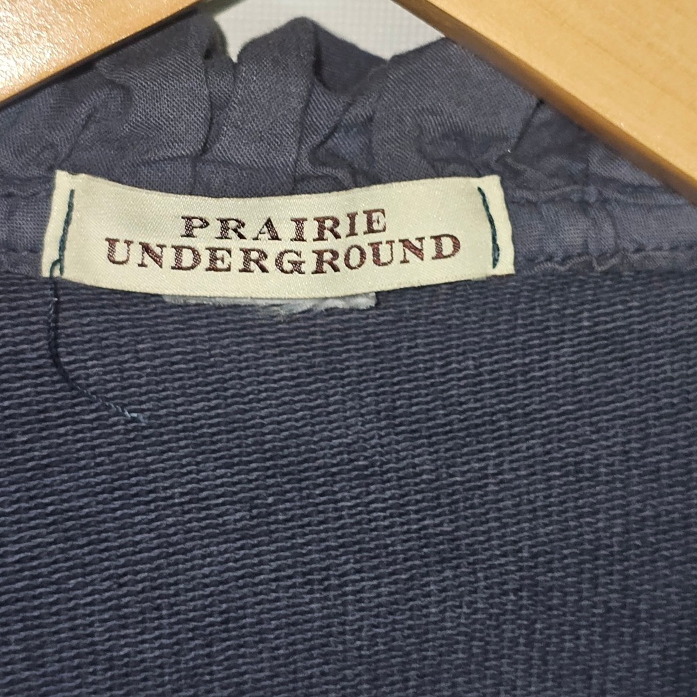 Prairie Underground Slate Blue Cloak Hoodie Fleece Jacket Sz S - Picture 9 of 9